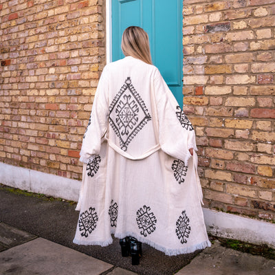 Natural Cotton Ethnic Design Kimono