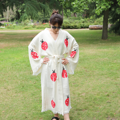 Natural cotton Ladybug Kimono
