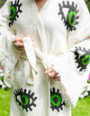 Natural Cotton Green Evil Eye Kimono
