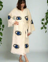 Natural Cotton Cosmic Evil Eyes Kimono