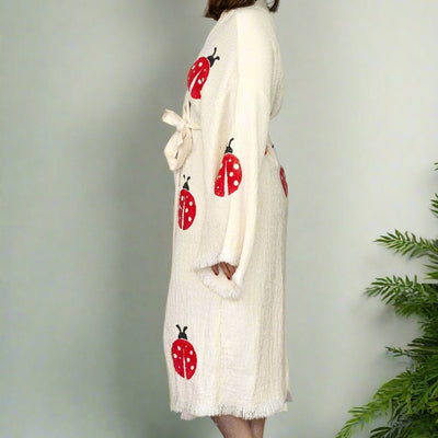 Natural Cotton Ladybug Kimono