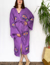 Natural Cotton Purple - Colourful Evil Eyes Kimono