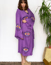 Natural Cotton Purple - Colourful Evil Eyes Kimono